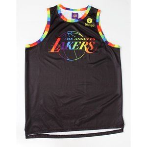 Los Angeles Lakers Pride Jersey # 1 Size XL Black with RainBow Trim